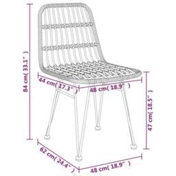 Berkfield Home Garden Chairs 2 pcs Black 48x62x84 cm PE Rattan - Size: 48 x 62 x 84 cm - thumbnail 8