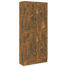 Berkfield Home Book Cabinet Smoked Oak 82.5x30.5x185.5 cm Engineered Wood in Brown - thumbnail 1