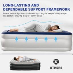 EONLION Blue 190*99*45cm Inflatable Air Bed Mattress - Size: Single - thumbnail 3