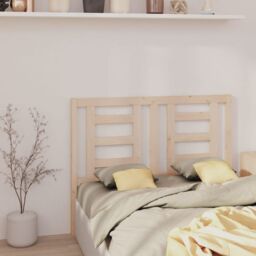 Berkfield Home Bed Headboard 126x4x100 cm Solid Wood Pine in Brown - Size: 126 x 4 x 100 cm - thumbnail 4