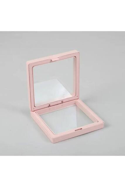 KDMD Pink 3D Floating Frame Display 9x9cm - Jewelry & Collectibles Showcase in Light Pink - Size: 9x9 cm - image 1