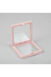 KDMD Pink 3D Floating Frame Display 9x9cm - Jewelry & Collectibles Showcase in Light Pink - Size: 9x9 cm