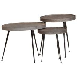 Berkfield Home Durable Coffee Table¬†3 pcs Silver Engineered Wood - thumbnail 2