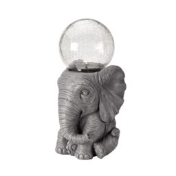 mysmartbuy Solar Powered LED Elephant Garden Ornament with Light Up Glass Ball in Grey - thumbnail 6