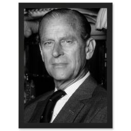 Artery8 Warren Portrait Prince Philip Duke Edinburgh Photo Artwork Framed Wall Art Print A4 in Black - thumbnail 1
