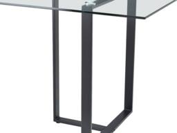 Vente-unique 6-Seat Dining Table - Tempered Glass & Metal - Transparent & Black in Clear - thumbnail 7