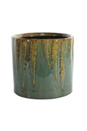 KDMD Green Fern Hortus Albany Glaze Pot 21 x 19cm - Size: 21 x 19 cm - thumbnail 2