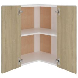 Berkfield Home Hanging Corner Cabinet Sonoma Oak 57x57x60 cm Engineered Wood in Brown - Size: 57 x 57 x 60 cm - thumbnail 5