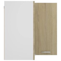 Berkfield Home Hanging Corner Cabinet Sonoma Oak 57x57x60 cm Engineered Wood in Brown - Size: 57 x 57 x 60 cm - thumbnail 6