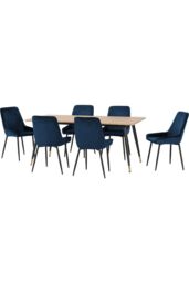 Seconique Hamilton Large Dining Set with Avery Chairs in Blue - thumbnail 2