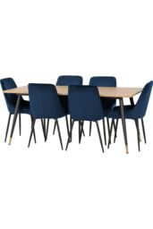 Seconique Hamilton Large Dining Set with Avery Chairs in Blue - thumbnail 3