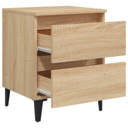 Berkfield Home Sturdy Bed Cabinets 2 pcs Sonoma Oak 40x35x50 cm Engineered Wood in Light Tan - Size: 40 x 35 x 50 cm - thumbnail 6