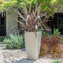 Primrose Stone Effect Resin Indoor Outdoor Flared Planter Trough in Grey 76cm - thumbnail 2