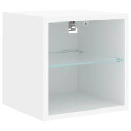 Berkfield Home TV Wall Cabinet with LED Lights White 30x28.5x30 cm - thumbnail 7