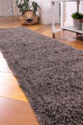 Kukoon Runner Rug Slate Grey Super Soft Shaggy Long Hallway Rugs in Charcoal - Size: 60 cm x 240 cm - thumbnail 2