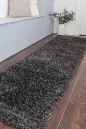 Kukoon Runner Rug Slate Grey Super Soft Shaggy Long Hallway Rugs in Charcoal - Size: 60 cm x 240 cm - thumbnail 1