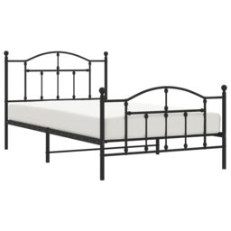Berkfield Home Metal Bed Frame with Headboard & Footboard Black 107x203 cm - thumbnail 3