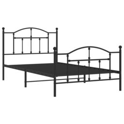Berkfield Home Metal Bed Frame with Headboard & Footboard Black 107x203 cm - thumbnail 4
