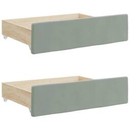 Berkfield Home Bed Storage Drawers 2 pcs Light Grey Engineered Wood & Velvet - thumbnail 1