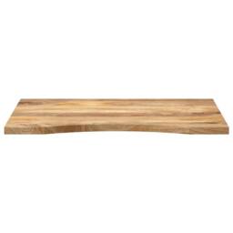 Berkfield Home Desk Top with Curve 90x50x2.5 cm Solid Wood Rough Mango in Brown - thumbnail 3