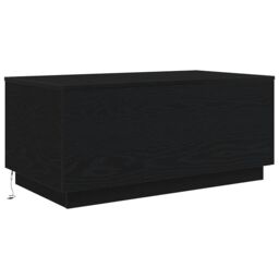 Berkfield Home Coffee Table with LED Lights Black Oak 90x50x40 cm - Size: 90 x 50 x 40 cm - thumbnail 2