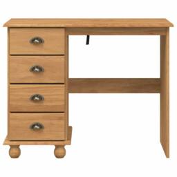 Berkfield Home Beautiful Desk 'ASKIM'with Drawers 95x40x75 cm Solid Wood Pine in Brown - Size: 95 x 40 x 75 cm - thumbnail 5