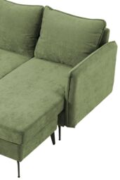 Living and Home 3-Seater Green Upholstered Corner Sectional Sofa - thumbnail 4
