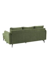 Living and Home 3-Seater Green Upholstered Corner Sectional Sofa - thumbnail 3