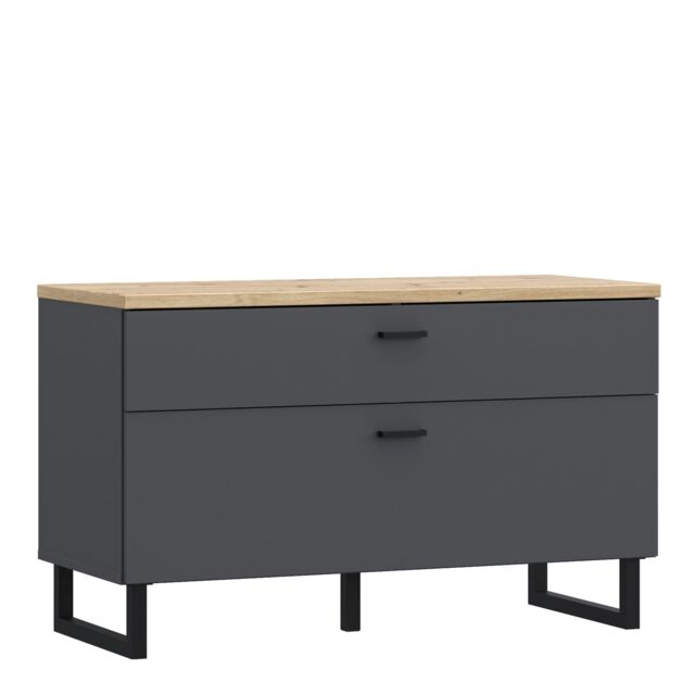 Furniture To Go Klara TV Unit with 1 Drawer 1 Flip Door in Grey & Oak - image 1
