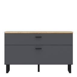 Furniture To Go Klara TV Unit with 1 Drawer 1 Flip Door in Grey & Oak - thumbnail 2