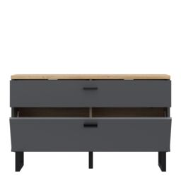 Furniture To Go Klara TV Unit with 1 Drawer 1 Flip Door in Grey & Oak - thumbnail 4