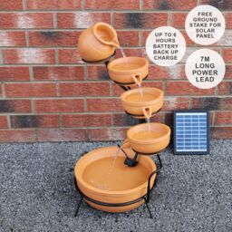 Monstershop Terracotta 4 Tier Spilling Bowls Water Feature - thumbnail 4