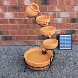 Monstershop Terracotta 4 Tier Spilling Bowls Water Feature - thumbnail 3