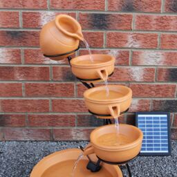 Monstershop Terracotta 4 Tier Spilling Bowls Water Feature - thumbnail 2