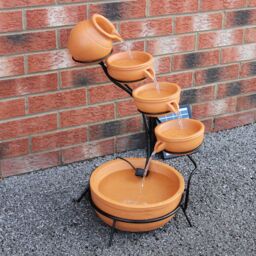 Monstershop Terracotta 4 Tier Spilling Bowls Water Feature - thumbnail 7