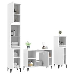 Berkfield Home 3 Piece Bathroom Furniture Set White Engineered Wood - thumbnail 4