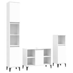 Berkfield Home 3 Piece Bathroom Furniture Set White Engineered Wood