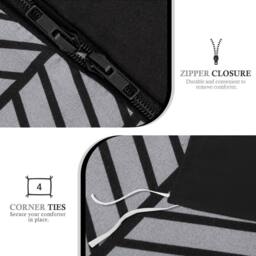 Pamposh Luxury Duvet Cover Set King Size Reversible Bedding Sets in Black - thumbnail 9