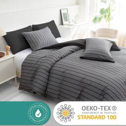 Pamposh Luxury Duvet Cover Set King Size Reversible Bedding Sets in Black - thumbnail 5