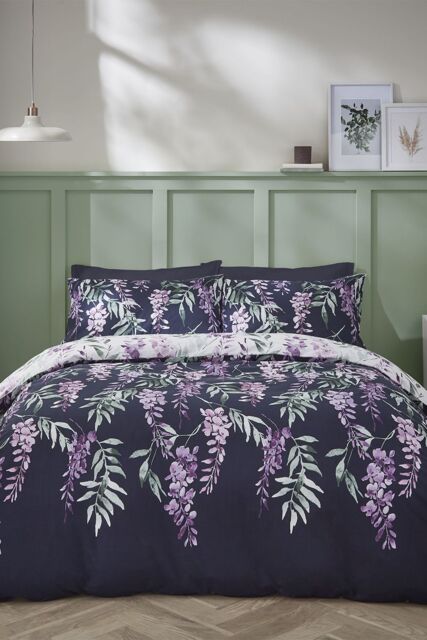 Catherine Lansfield 'Wisteria Floral' Duvet Set in White - Size: Single - image 1