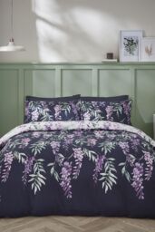 Catherine Lansfield 'Wisteria Floral' Duvet Set in White - Size: Single - thumbnail 1