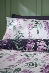 Catherine Lansfield 'Wisteria Floral' Duvet Set in White - Size: Single - thumbnail 4