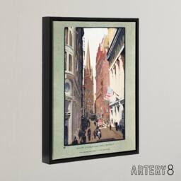 "Artery8 Trinity Church & Wall Street Elmer Framed Canvas Wall Art Print - Size: W18"" x H24""" - thumbnail 2