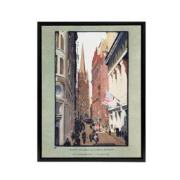 "Artery8 Trinity Church & Wall Street Elmer Framed Canvas Wall Art Print - Size: W18"" x H24""" - thumbnail 1