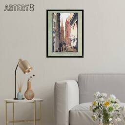 "Artery8 Trinity Church & Wall Street Elmer Framed Canvas Wall Art Print - Size: W18"" x H24""" - thumbnail 3