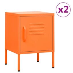 Berkfield Home Nightstands 2 pcs Orange 35x35x51 cm Steel - Size: 35 x 35 x 51 cm - thumbnail 1