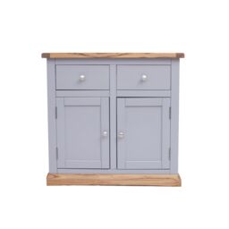 Cabinet Bits Biccari Grey 2 Drawer 2 Door Sideboard Chrome Knob - thumbnail 2