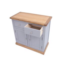 Cabinet Bits Biccari Grey 2 Drawer 2 Door Sideboard Chrome Knob - thumbnail 4
