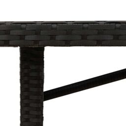 Berkfield Home Garden Table with Glass Top Black 190x80x74 cm Poly Rattan - Size: 190 x 80 x 74 cm - thumbnail 9