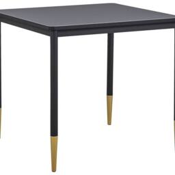 Wyld and Coco Glamour Square Dining Table 80x80 cm Black MDF with Gold Metal Legs - thumbnail 2